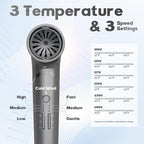 BEAUTURAL Hair Dryer, 1600W High-Speed Foldable Travel Blow Dryer, 110,000 RPM Brushless Motor Million Ionic for Fast Drying & Frizz Control, 3 Temps & 3 Speeds, Dual Voltage for Worldwide Use