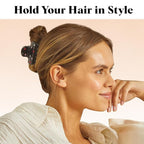 Kitsch & Mickey/Minnie Hair Claw with Rhinestones, Cute and Elegant Claw Clips for Girls, Great for All Hair Types, Recycled Plastic | Ideal Gifts for Women - 1pc (Black)