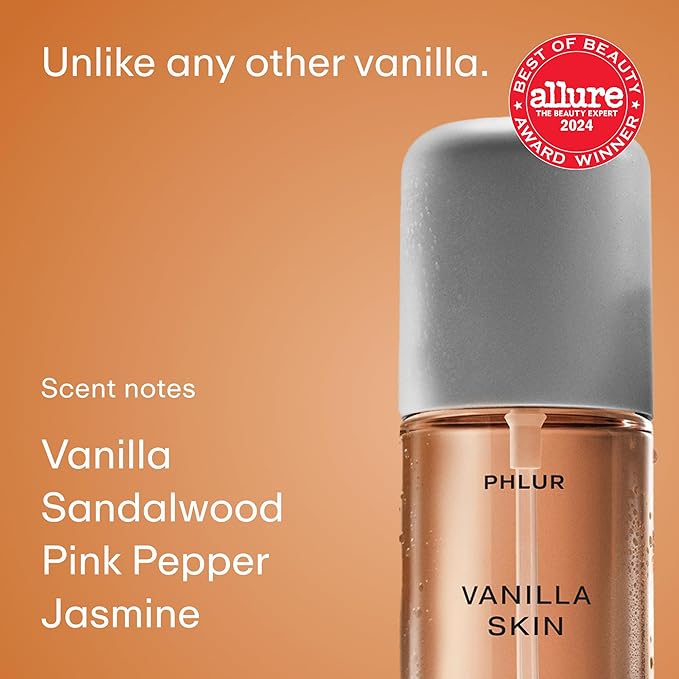 PHLUR Vanilla Peach Trio ($75 Value) - Exclusive 3pc Travel Size Body Mist Set ft. Vanilla Skin, Vanilla Nectar, Peach Skin (3 x 3 fl oz)
