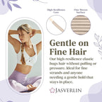 80pcs Blonde Hair Ties, Small Elastic Hairties for Women Toddler Girls Damage-free Gentle Ponytail Holders Non Breakage Elastics Rubber Bands No Crease 2mm (Nude Beige)