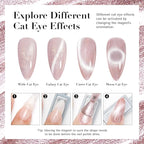 AZUREBEAUTY Cat Eye Nail Polish Quick Dry Nude Glitter Toe Nail Polish Natural Shine Nail Lacquer Salon-Quality for Women Girl Gifts