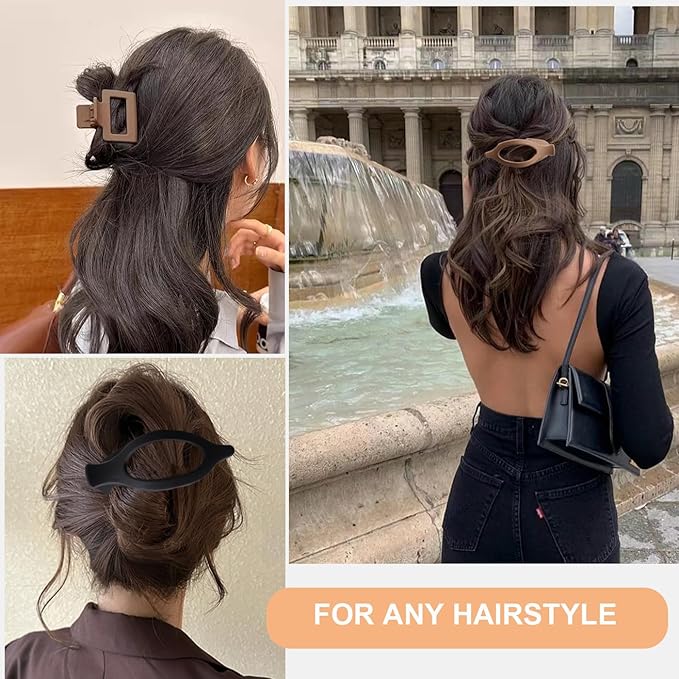 Mehayi 9 PCS Matte Hair Clips Claw for Women Girls, 3 Styles Nonslip Small Hold Strong Hold Cute Jaw Clip Barrettes for Thick Thin Long Short Hair, Fashion Acrylic Hair Clamps Styling Accessories
