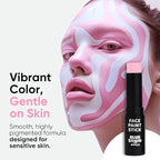 Blue Squid PRO Pastel Pink Face Paint Stick - Waterproof Body Paint for Adults & Kids Pink Eye Black Baseball, Eyeblack Softball -Hypoallergenic TwistUp NonToxic Makeup Stick for Cosplay, Sports & SFX