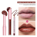 3PCS Lip Liner and Lipstick Combo Set - Matte Lip Liner Pencil, Velvet Matte Lipstick & Hydrating Collagen Lip Gloss - Long-Lasting, Smudge-Proof, Nude Brown Lip Makeup Kit (#3 Reddish Brown)