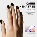 CANNI 2Pcs Hema-Free Black Gel Nail Polish Set- 2Pcs Black Colors Gel Polish Kit, Soak Off LED Nail Gel Manicure Kit DIY at Home Salon Gifts for Women Girls