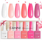 CANNI 6Pcs 9ml Pink Gel Nail Polish Set- Hot Pink Gel Polish Kit DIY at Home Salon Valentines Day Christmas New Year's Gifts for Girls