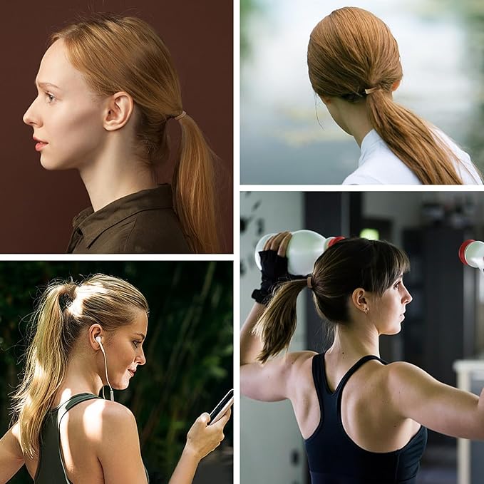 Nylon Brown Hair Ties - No Damage,Strong Soft Cotton Hair Bands Accessories for Thick Hair 100PCS Ponytail Holders for Women Girls