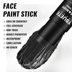 Black Oil Based Face Body Paint Stick, Non-toxic Full-coverage Face Painting for Halloween Skeleton Zombie Joker Vampire Goth Cosplay Makeup, Waterproof Cream Black Body Painting for Adults