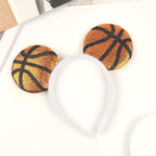 Game Day Fans Headbands for Women&Men, Glitter Ball Sports Hairbands, Sports Themed Hair Accessory, Team Party Favor