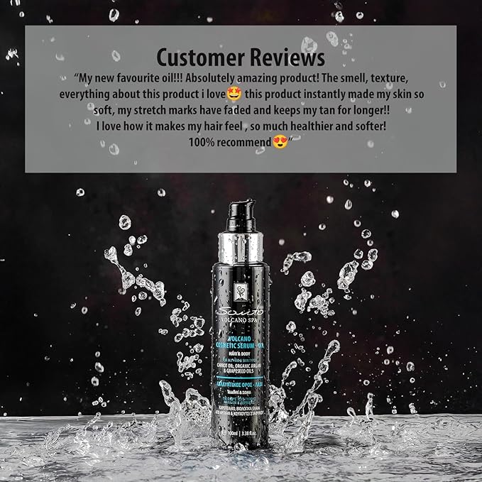 Volcano Cosmetic Serum 100ml – Hydrating & Anti-Aging Hair & Body Oil – Body Oil Restores Elasticity, Prevents Stretch Marks & Repairs Dry Hair and Skin