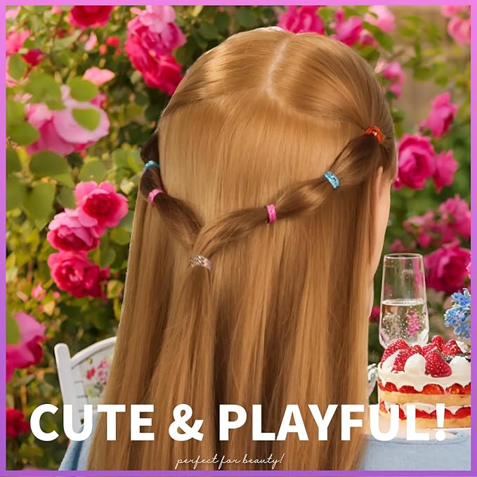 Teenitor Elastic Hair Bands, Small Hair Elastics, 2000pcs Multi Color Hair Ties, Hair Holder Elastic Rubber Bands for Girls, 11 Colors