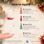 Beetles 27Pcs Gel Nail Polish Kit with U V Light Christmas Gifts for Women Teen Girls - 6 Colors Gel Nail Kit Merry Glitz Red Gold Cat Eye Glitter Jelly Winter Set Soak Off Salon DIY Manicure Set