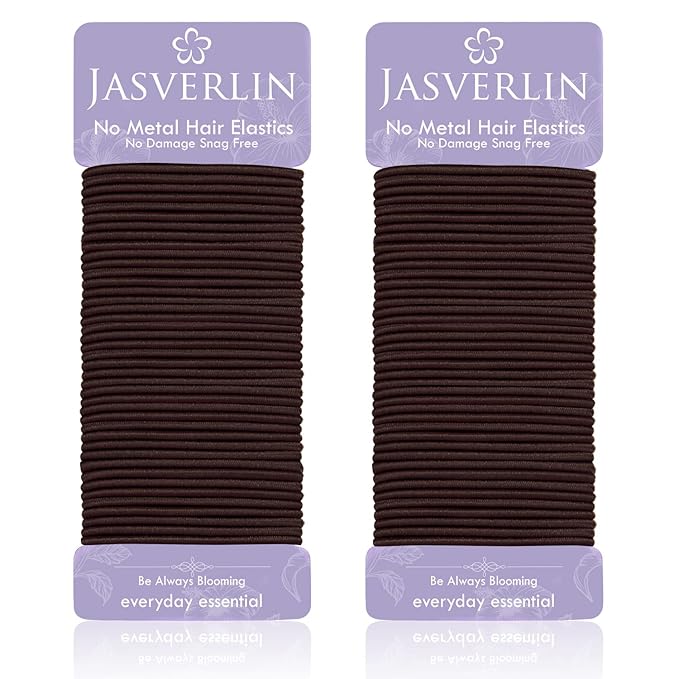 Dark Brown Thin Small Elastic Hair Ties, 2mm Hair Bands Accessories for Girls Women Kids, Non-Slip No Pull Strong Ponytail Holders for Fine to Medium Thick 80 Pcs