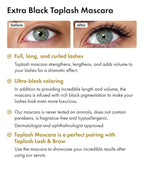 Toplash Extra Ebony Mascara with Keratin, Panthenol and Vitamin E