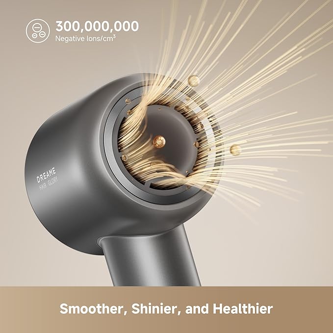 Dreame Glory Mix High-Speed Hair Dryer, Dual Voltage, 3 Magnetic Nozzles, Perfume Infusion, Customized Fragrant Drying, NTC Control, 300M Negative lons, 110,000RPM Motor, 336g Lightweight, Black