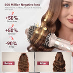 StyleVibe 6-in-1 Air Styler, Hair Dryer & Blow Dryer Brush with Travel Case - Auto Wrap Curls (L/R), Fast Drying, Thermal Round Brush for Smooth Blowouts & Frizz-Free Volume, No Heat Damage