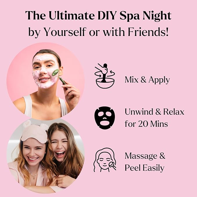 Jelly Face Mask for Facials - Bulgarian Rose Hydrating, Brightening & Nourishing Jelly Mask with Free Jade Roller & Spatula | Professional Hydrojelly Masks | Christmas Gifts for Women, Gifts for Women