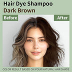 Dark Brown 3 in 1 Hair Dye Shampoo for Gray Hair, Instant Natural Hair Color Shampoo, Gifts for Men Women 500ML