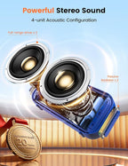 Bluetooth Speaker White Elephant Gifts: Christmas Stocking Stuffers for Men Adults Teens, 30H Playtime, Portable Wireless Speakers, Powerful Bass, Lightshow, Birthday Beach Vacation Essentials, Blue