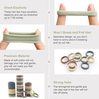 100 Pcs Thick Seamless Hair Ties, Ponytail Holders Hair Accessories No Damage for Thick Hair Christmas Gift(Light Theme Colors)