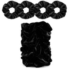 Velvet Scrunchies for Women – 8PCS Black Large Hair Ties – No Crease, Frizz-Free, Soft & Gentle Elastic Hair Bands for Fine, Short, or Everyday Hair, Stylish Hair Accessories Gifts