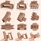 3 Styles Hair Clips for Women - 12 PCS Small Medium Big Claw Clips for Thin Thick Hair, Neutral Colors