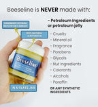 Beeseline Original - 100% Natural & Hypoallergenic Alternative to Petroleum Jelly - Lips, Hands, Baby, Makeup Remover and More (Glass Jar) (2 oz)