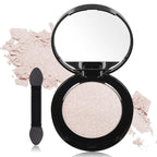 MEICOLY Champagne Shimmer Eyeshadow with Mirror,Shimmer Sparkly Eye Shadow Palette,Pressed Powder Single Eyeshadow for Women and Girls,Eye Makeup Eyelid Color,Long Wearing,Waterproof