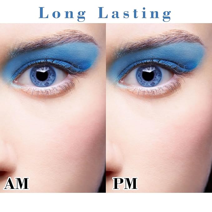 MEICOLY Single Blue Eyeshadow with Mirror and Mini Brush,Matte Halloween Sally Avatar Makeup Eye Shadow Powder,Waterproof Eyeshadow Palette,Talc-Free,Long Lasting Eye Makeup