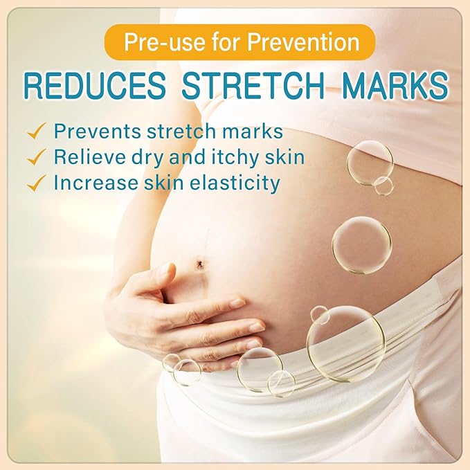 PEGO Stretch Mark Oil for Pregnancy, Maternity Body Oil for Stretch Mark Prevention & Reduction, Hydrating Skin Care, 4.06oz (2Pack)