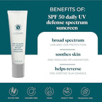 VI Derm SPF 50 Daily UV Defense Sunscreen - Broad Spectrum Sunblock for Face & Body - Lightweight, Oil-Free, Fast-Absorbing Skincare Protector - Clean, Non-Greasy Formula - Fragrance Free, 2 Fl Oz