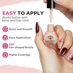 modelones Red Nail Polish Set 6 Colors, Brwon Nude Burgundy Gold Glitter New Year Quick Dry Sparkle Mini Manicure Kit DIY Nail Art Salon Home Gifts for Women Girls