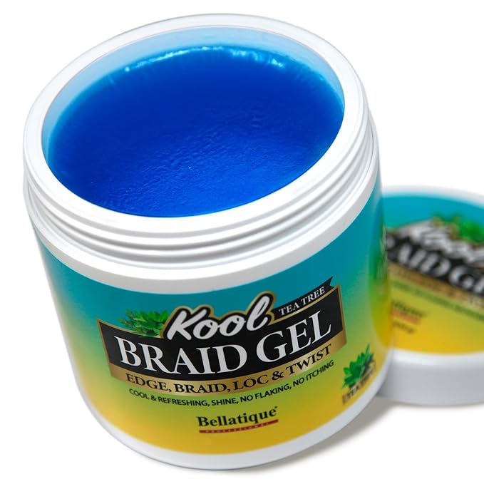 KOOL Braiding Gel Maximum Hold for LOC & Twist - No Flaking, No Whitening, Fast Drying, High Shine, Cool & Refreshing, Long Lasting Hold (15 oz)