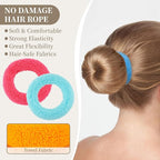 12 Pcs No Damage Hair Ties Thick Hair Elastic Rubber Bands Hair Accessories Scrunchies Seamless for Women