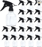 20 PCS 8 oz Spray Bottle Clear Plastic Spray Bottles with Adjustable Nozzle Empty Plastic Spray Bottle Bulk Water Spray Bottles for Kitchen,Beauty, Hair and Cleaning
