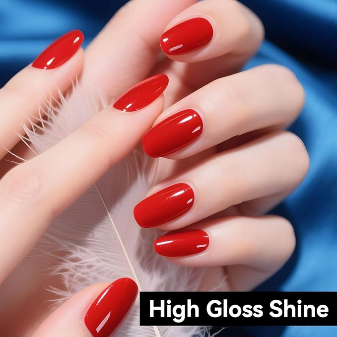 JODSONE 16.5ml Christmas Red Color Soak Off UV LED Gel Nail Polish Winter Nail Art Design Daring Grace Manicure Glossy & Long Lasting for Salon DIY Home Colorful Bottle Gifts for Women