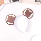 Game Day Fans Headbands for Women&Men, Glitter Ball Sports Hairbands, Sports Themed Hair Accessory, Team Party Favor