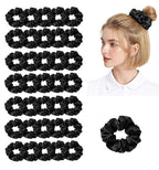 36Pack Womens Silk Scrunchies Satin Scrunchy Hairtie Hairbands Silky Hair Ties Elastics Hairs Bow Accessory Ponytail Holder