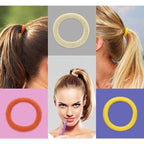 100PCS Hair Ties for Women And Kids, Seamless Thick Hair Bands, Elastic Baby Hair Ties No Damage Ponytail Holder, Cotton Toddler Hair Tie, No Crease Small Hair Tie For Toddler Girls (Orange)