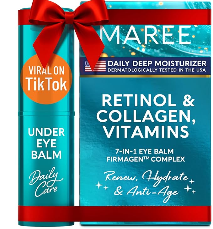 MAREE Under Eye Balm Stick with Retinol & Ceramide Complex - Facial Moisturizer for Dark Circles & Wrinkles - Under Eye Brightener Stick, Anti Wrinkle Hydrating Face Skincare