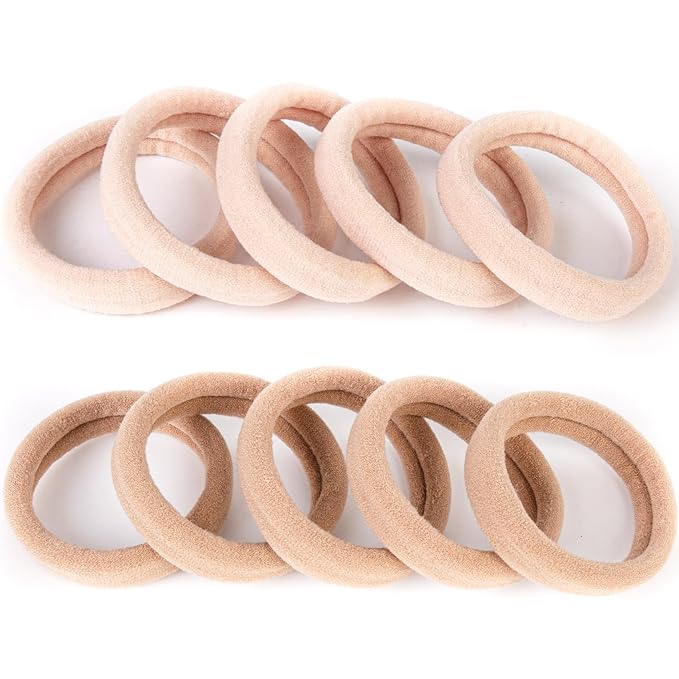 BAOLI 100PCS Brown Hair Ties for Women, Soft Blonde Hair Ponytail Holders, Thick Pony Tails Hair Ties No Damage, Seamless Hair Bands Elastic Holders for Heavy Hair, 2 Inch in Diameter