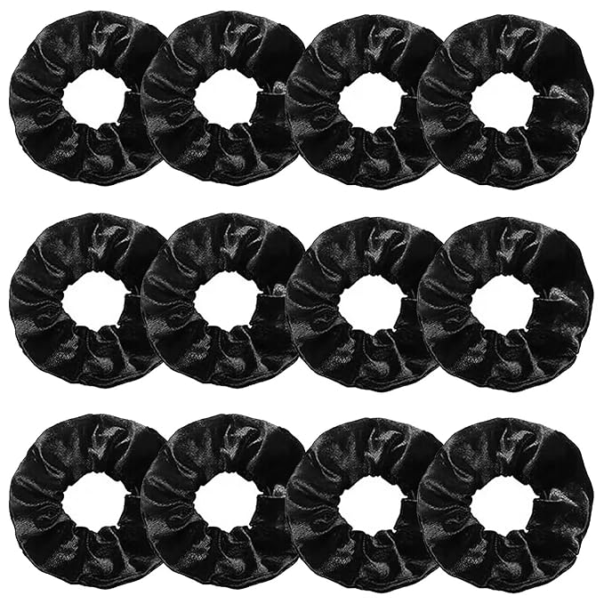 Senllori Scrunchies for Women, 12 Pcs Velvet Scrunchies for Hair, Classic Elastic Thick Scrunchy Hair Bands Ties, Soft Ropes Ponytail Holder Hair Accessories
