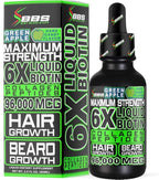 Liquid Biotin Collagen Peptides for Beard Growth and Thickening - Men's Beard and Hair Growth Supplement - Biotin Liquid Drops 96,000mcg 6X More Absorption