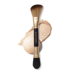 LAURA GELLER NEW YORK Dual-Ended Highlighter Brush - Multipurpose Makeup Brush for Highlighter, Blush, Bronzer and More - Includes Dual-Fiber Vegan Bristles and Satin Paddle for Flawless Application
