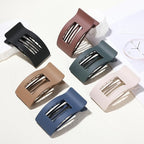 French Flat Hair Clips for Women 6pcs Hair Claw Clips for Thick or Thin Hair Matte Claw Clips for Girls Barrettes Non-Slip Strong Hold Hair Accessories for Women (Dark Colorful)