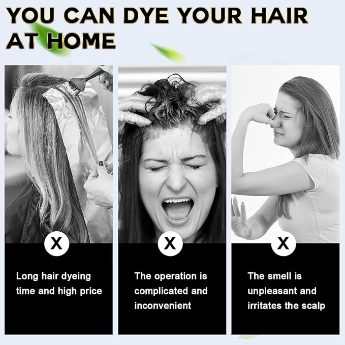 IIIMEIDU Hair Dye Shampoo 3 in 1 for Grey Coverage, Herbal Ingredients Shampoo Hair Dye for Women Men 500ml