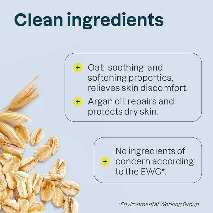 ATTITUDE Body Wash for Sensitive Skin with Oat and Argan Oil, EWG Verified, Dermatologically Tested, Vegan, 16 Fl Oz