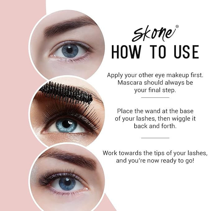 Skone Cosmetics Insanely Intense Luxe Waterproof Lash Bling Mascara - Thickening & Lengthening. Achieve Lash Lift Falsies Quality. Smudge Proof Lashes. Volumizing. Waterproof.