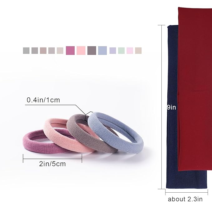 40PCS No Damage Hair Ties for Thick Hair & Ponytail Holders, Hair Elastics for Thick Hair,Nylon Seamless Hair Ties Set(2in Neutral)