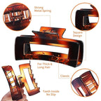 12 Pack Large Square Hair Claw Clips for Women and Girls, 4.1 x 2.1 x 1.2 inch, 12 Rubber Paint and Plastic Materials, Non-Slip Jumbo Jaw Design - Jelly